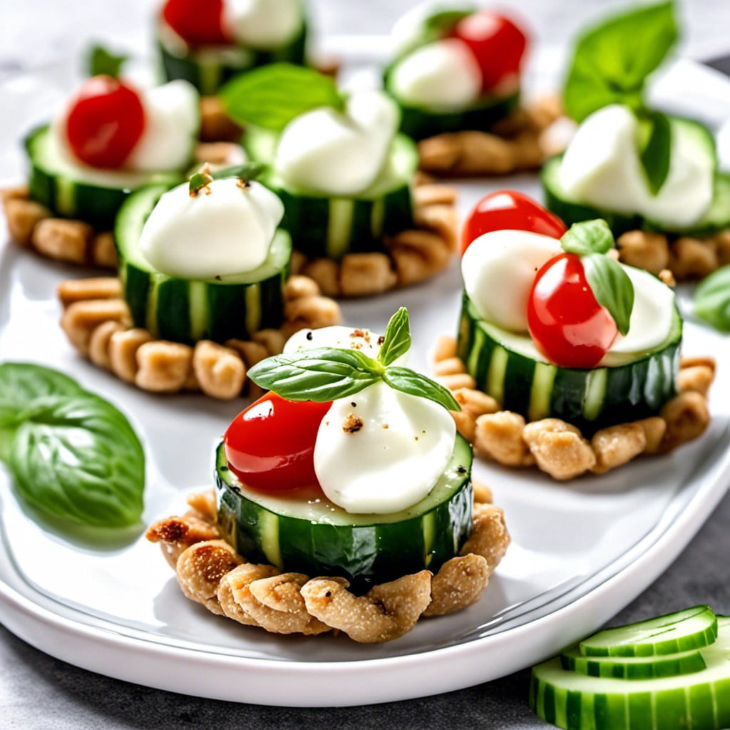 cucumber caprese bites