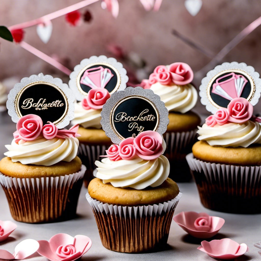 cupcakes with bridal decorations