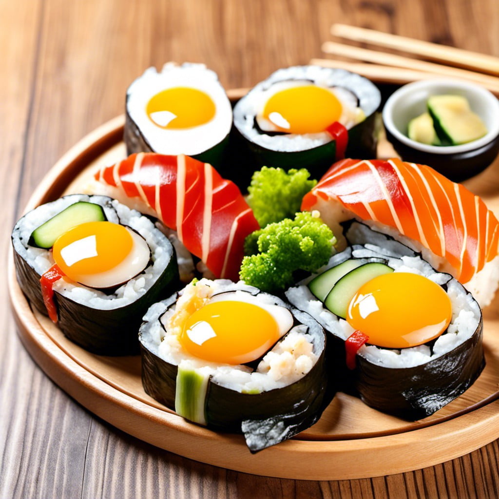 egg and veggie sushi