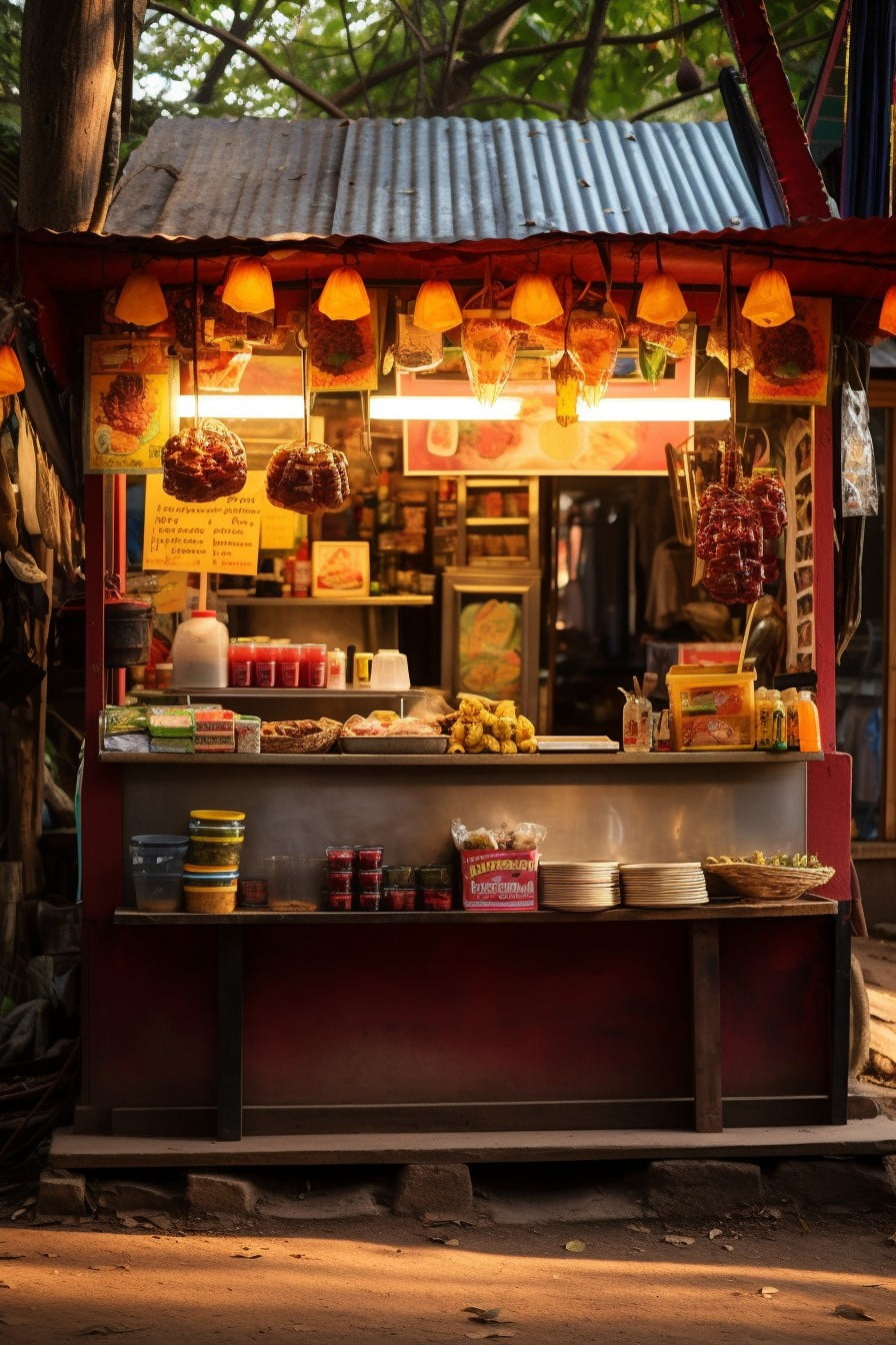 ethnic street food booth