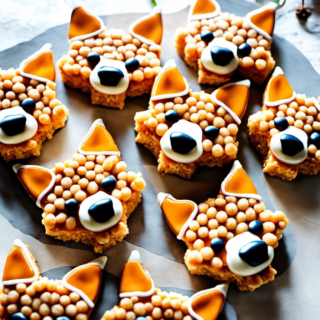 fox and sock shaped rice crispy treats