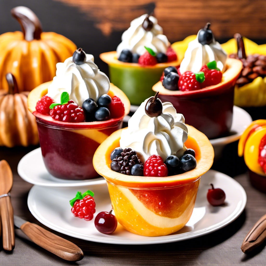 fruit cups with whipped cream
