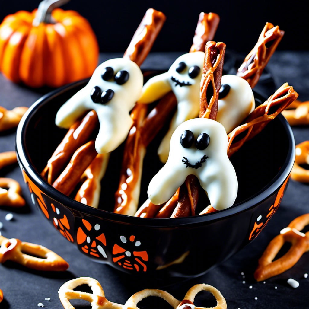 ghost shaped pretzel sticks