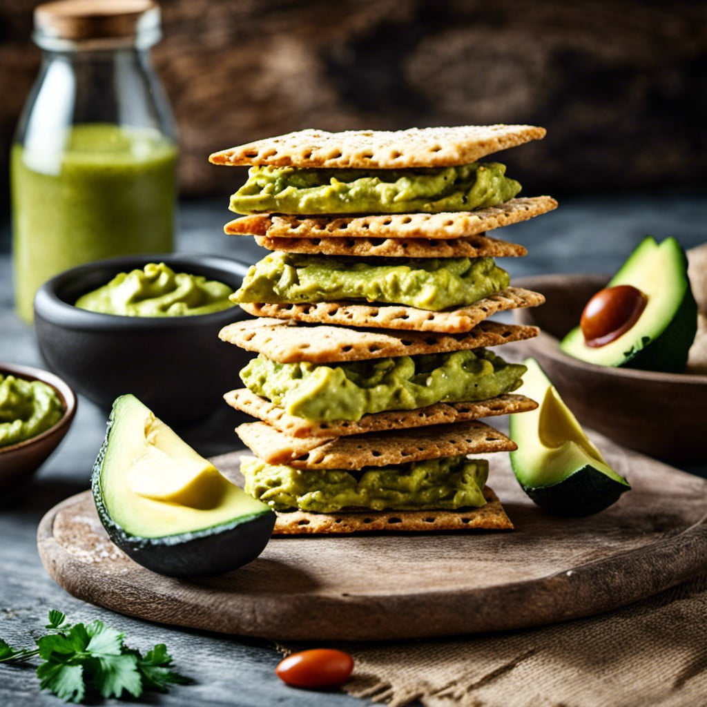 gluten free crackers with guacamole