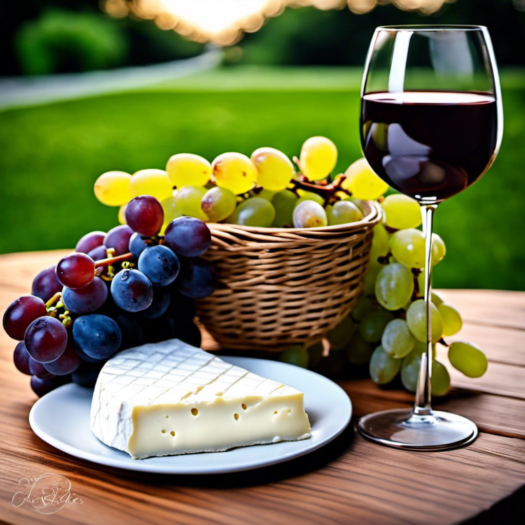 grapes and brie cheese