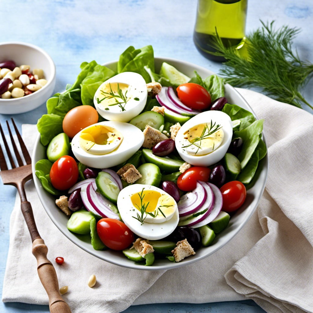greek salad with hard boiled eggs