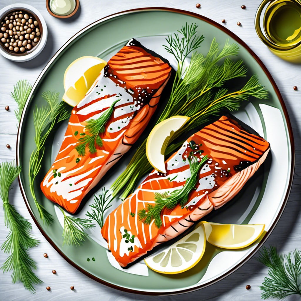 grilled salmon with dill