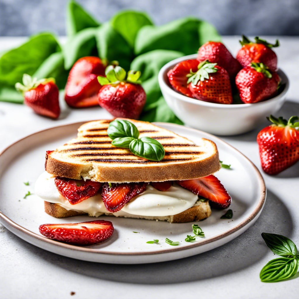 grilled strawberry and mozzarella sandwich