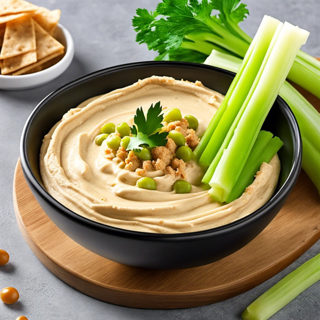 hummus and celery sticks