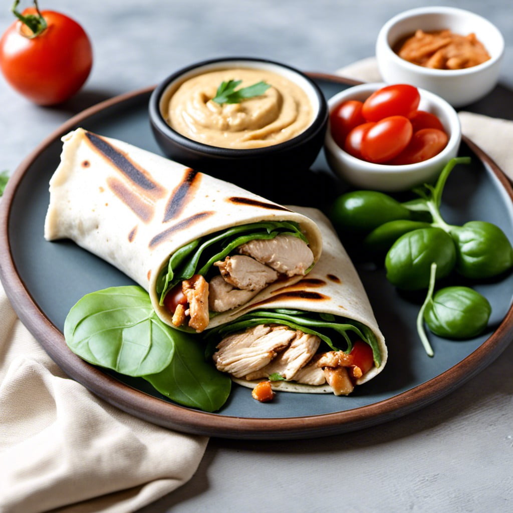 hummus and grilled chicken wrap