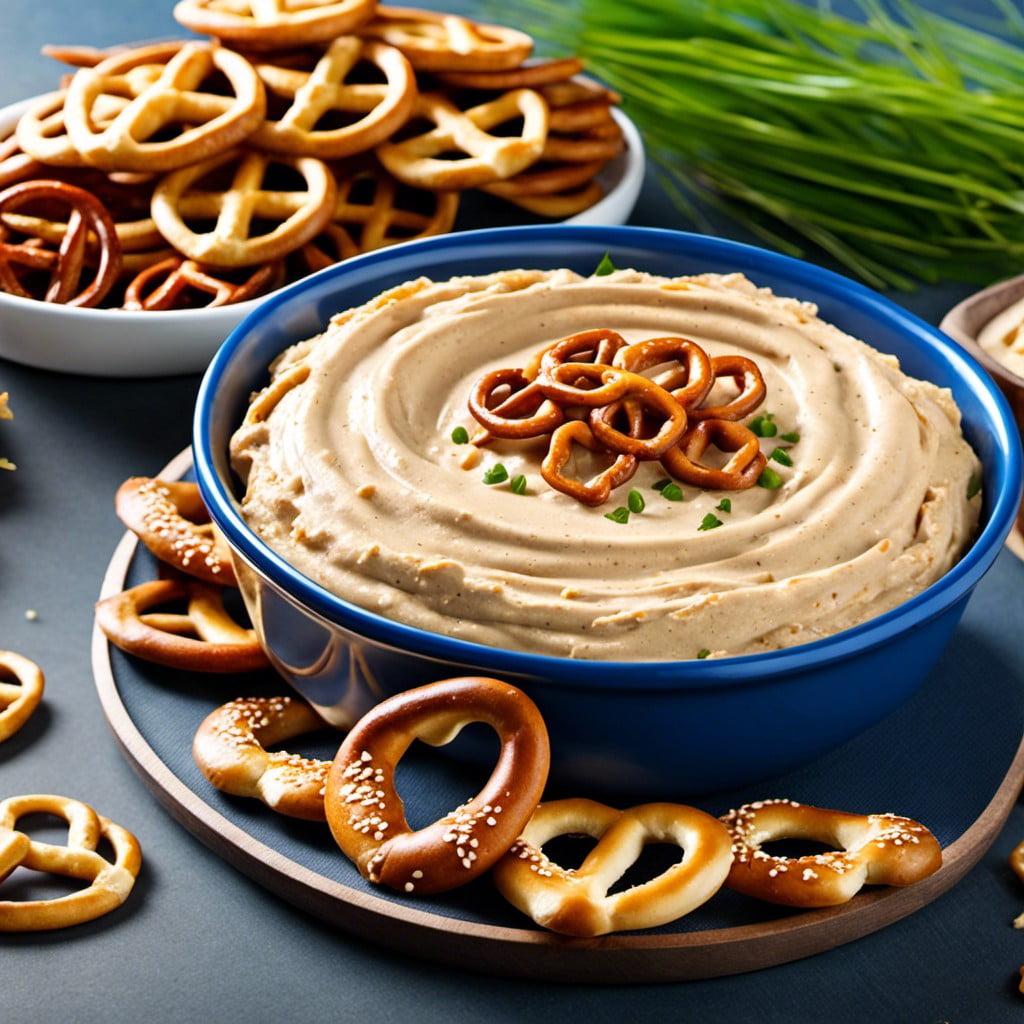 hummus and pretzel chips