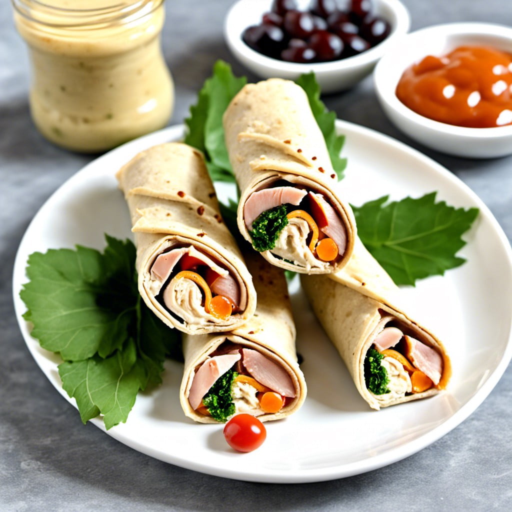 hummus and turkey roll ups