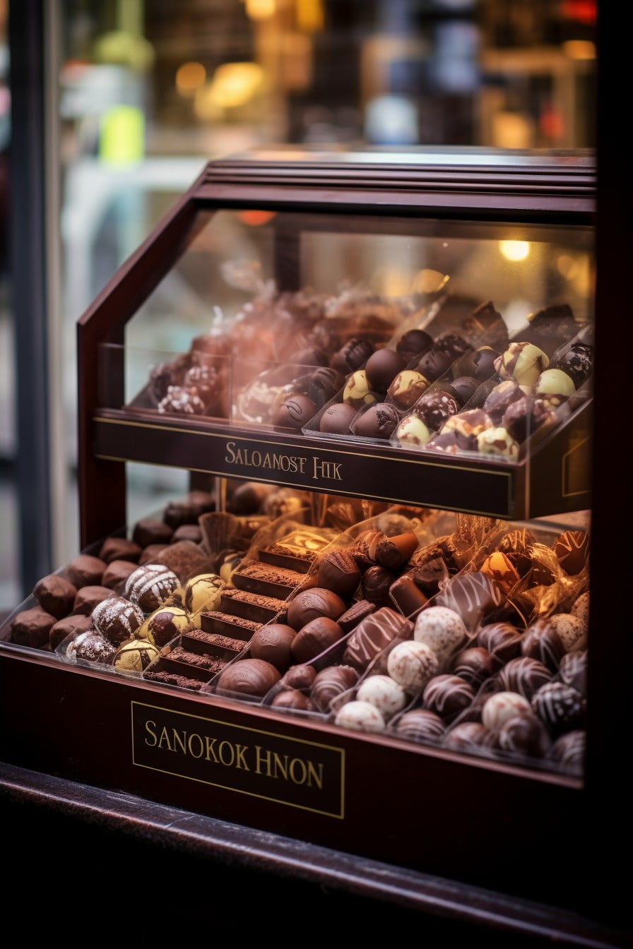 luxury chocolate bonbons stall