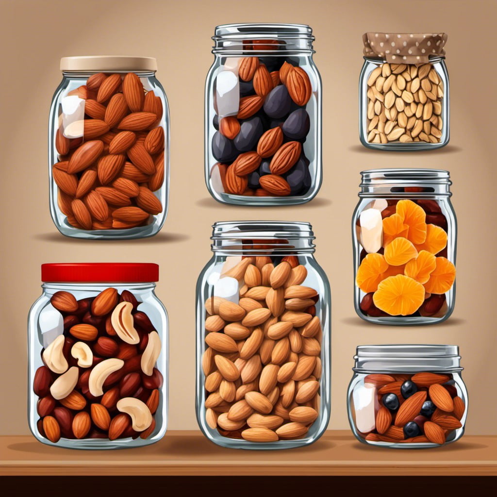 mason jars for nuts and dried fruits