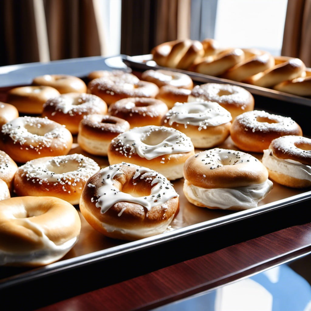 mini bagels with cream cheese