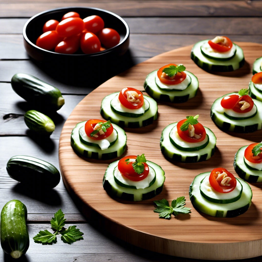 mini cucumber pizzas