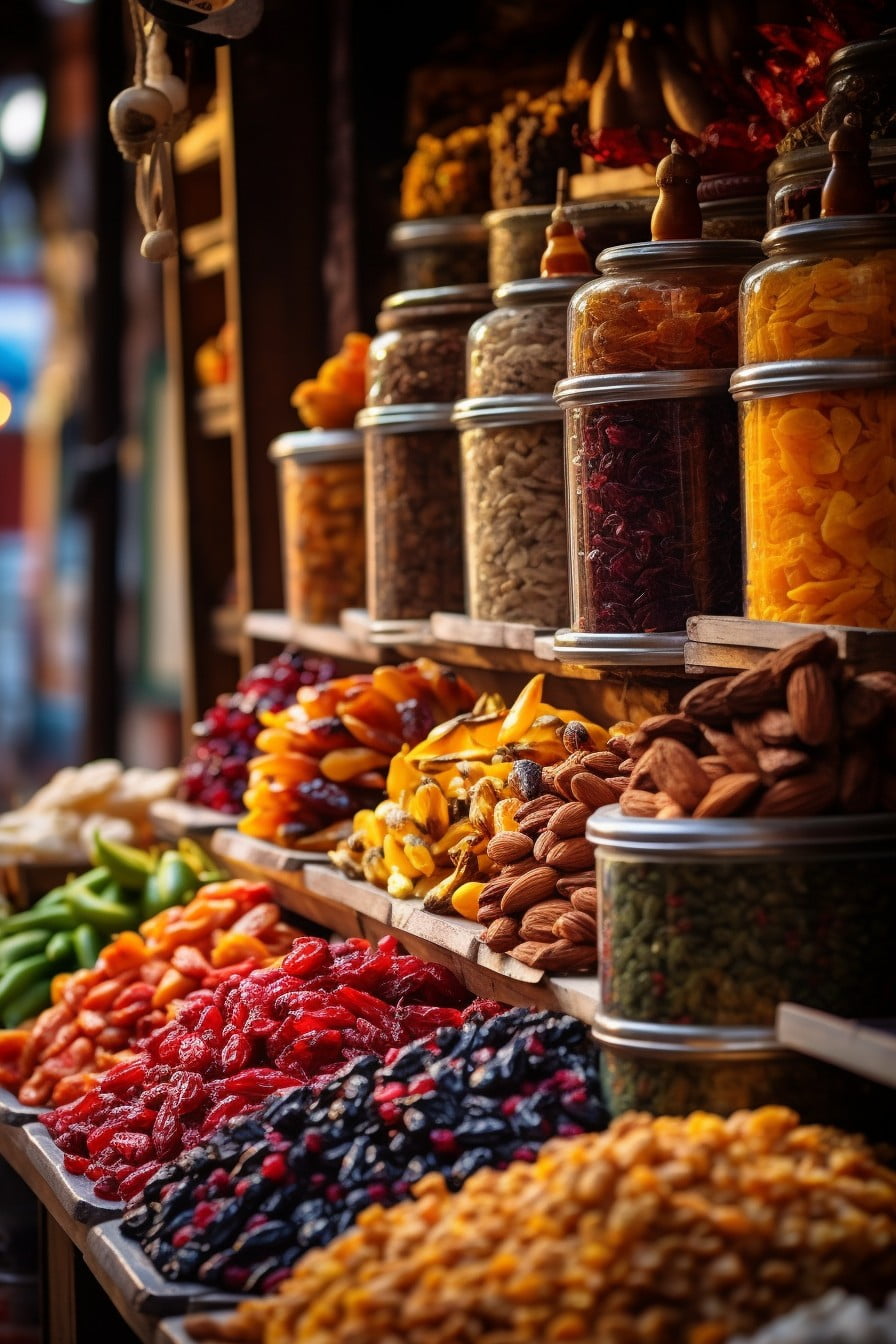 nuts and dried fruits stand