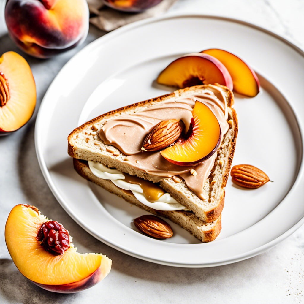 peach and almond butter sandwich