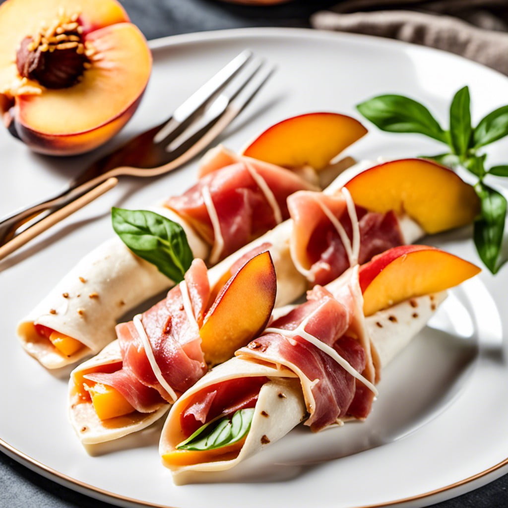peach and prosciutto wraps