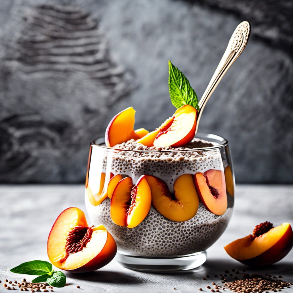 peach chia seed pudding