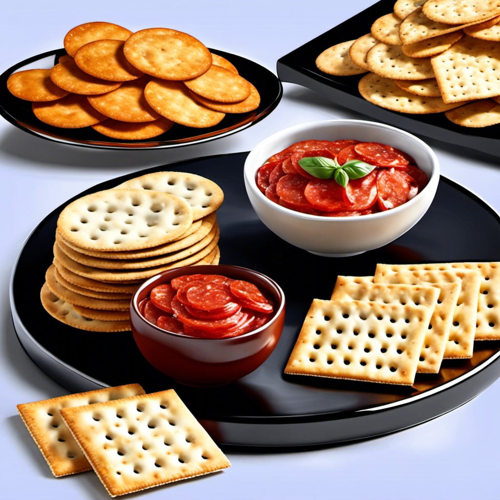 pepperoni and crackers platter