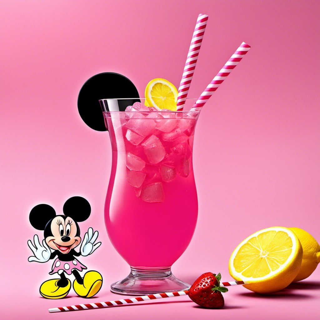 pink lemonade with minnie stirrers