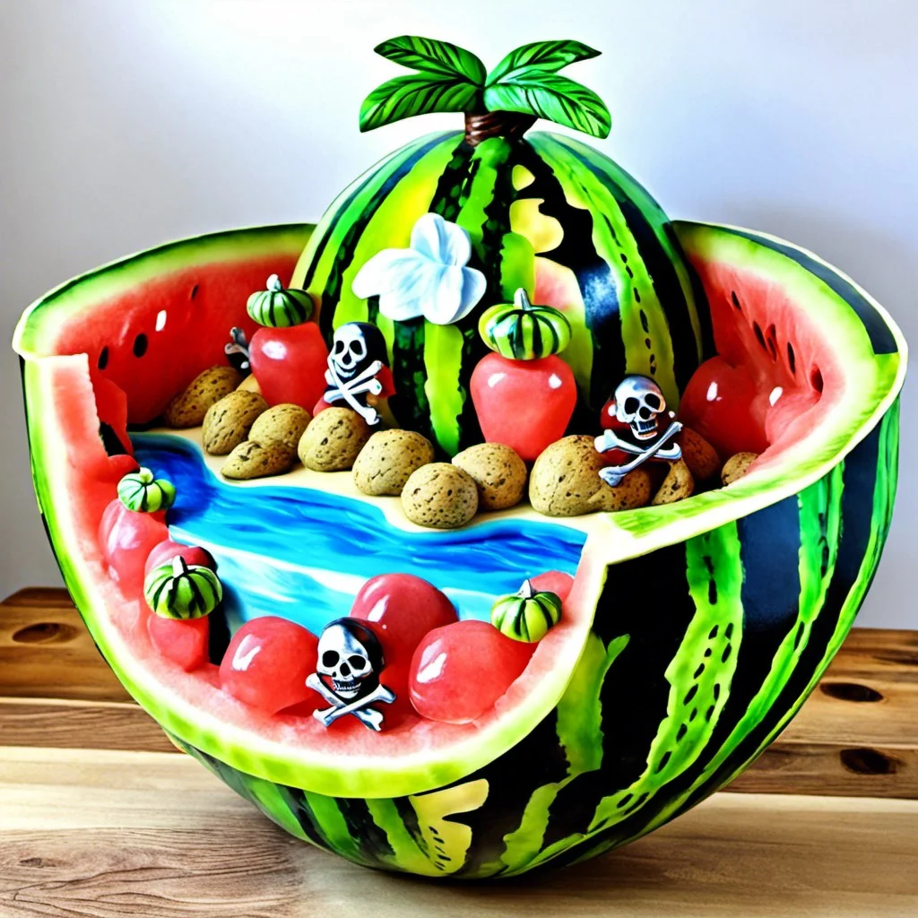 pirate island watermelon fruit bowl