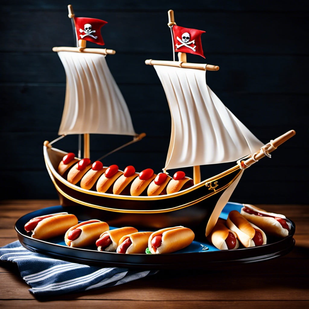 pirate ship hot dogs