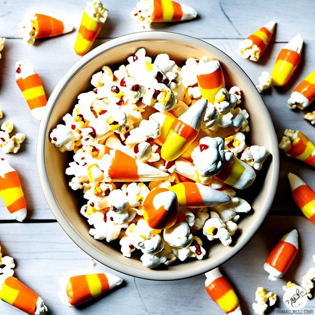 popcorn and candy corn mix