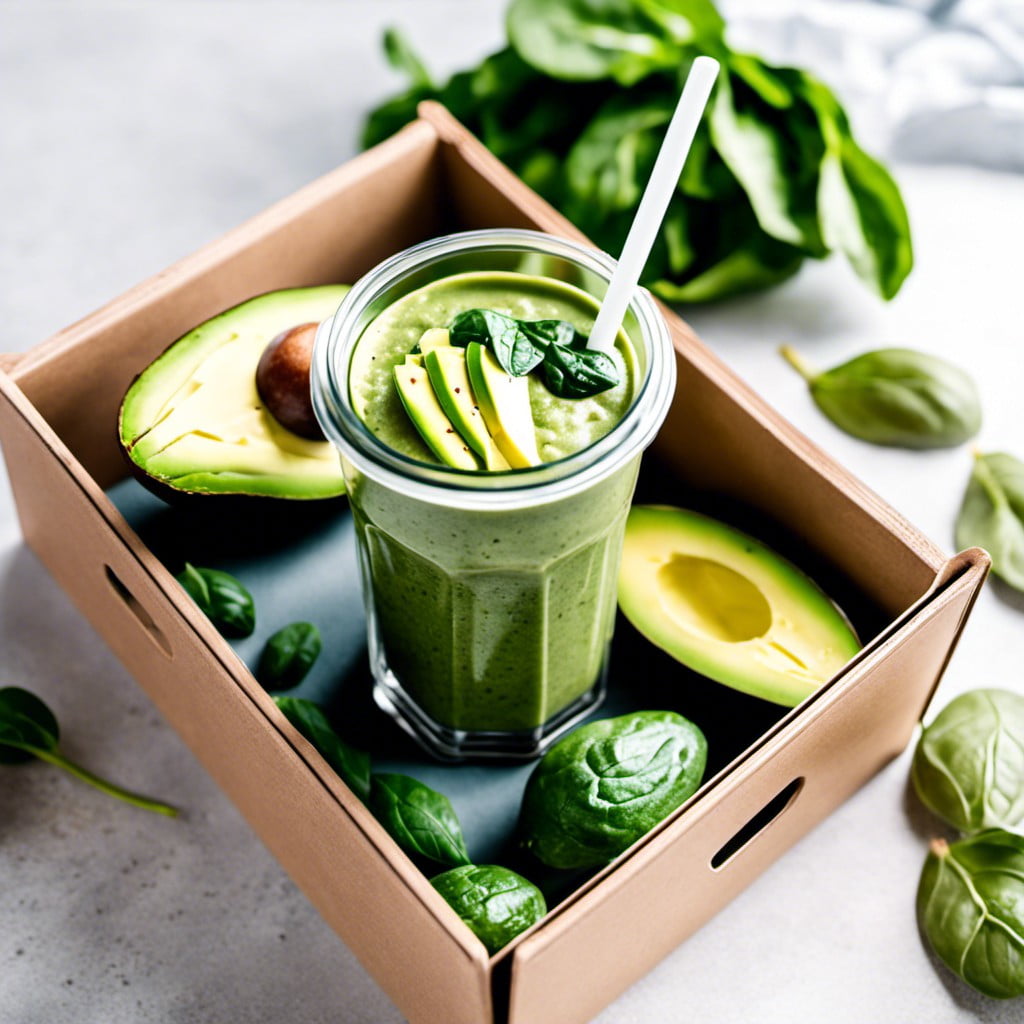 protein smoothie with spinach and avocado