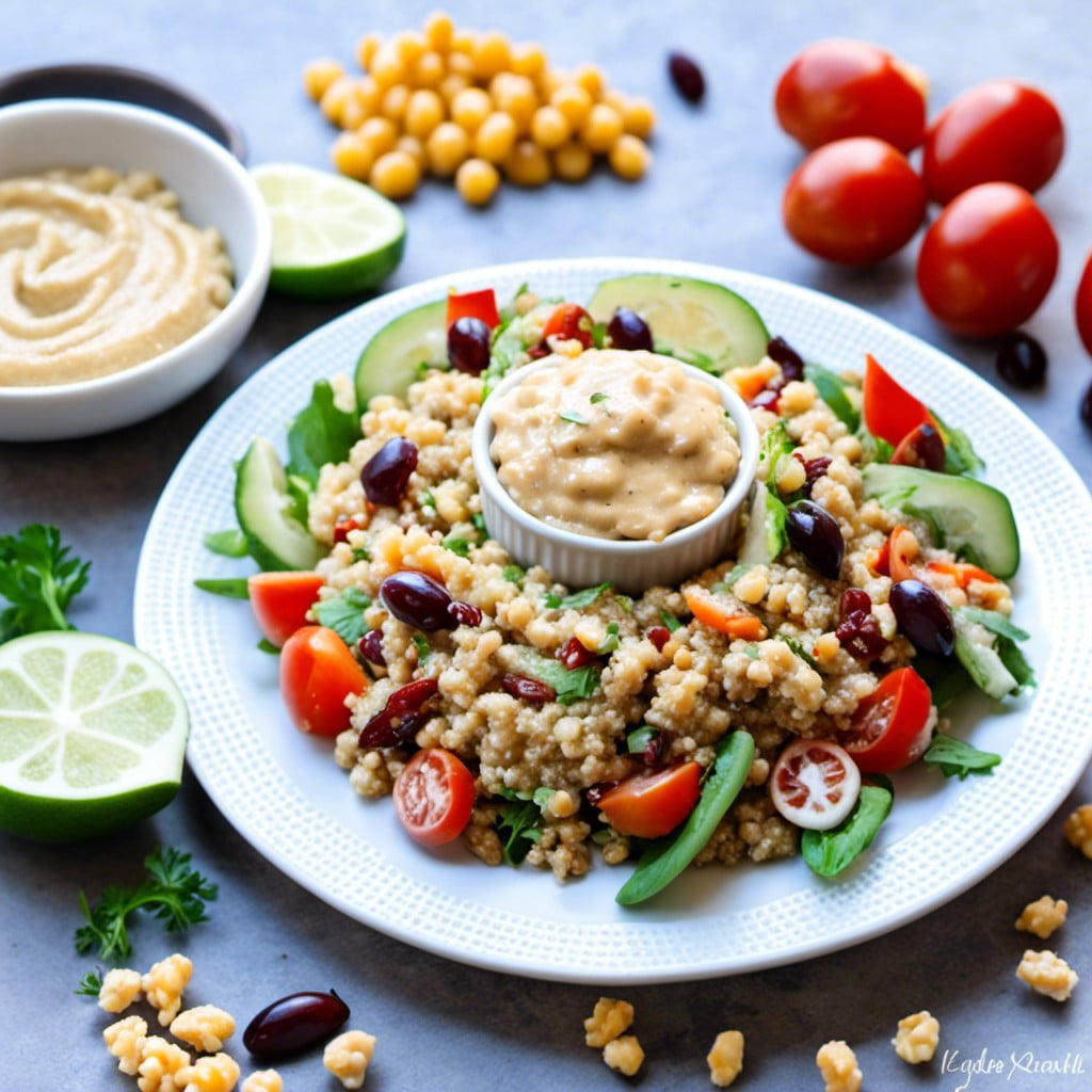 quinoa salad with hummus dressing