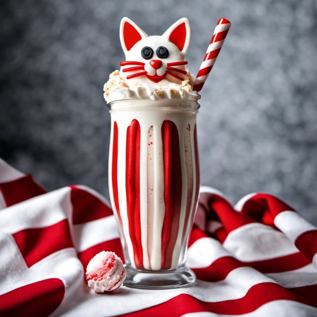 red and white striped milkshakes or sodas