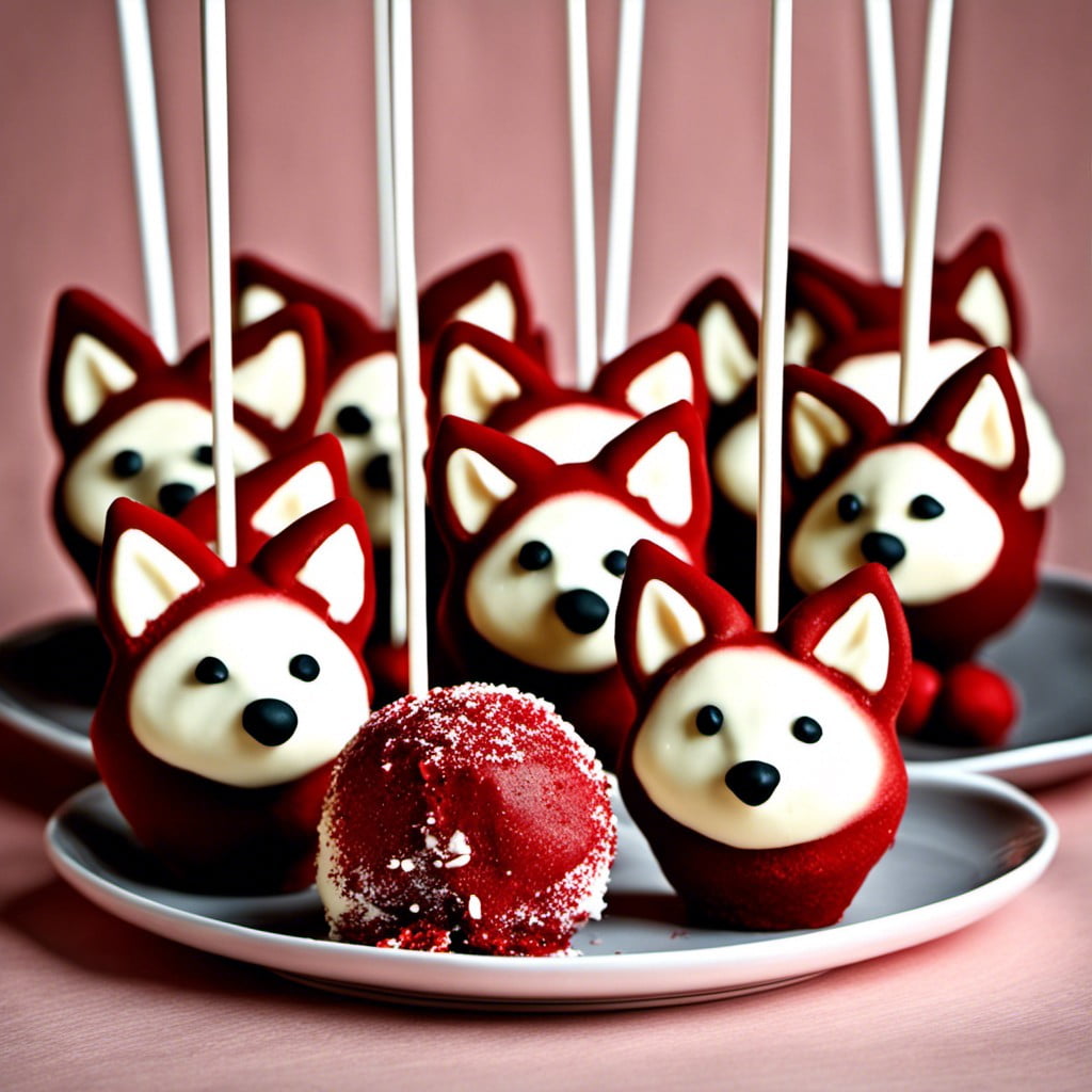 red velvet fox cake pops