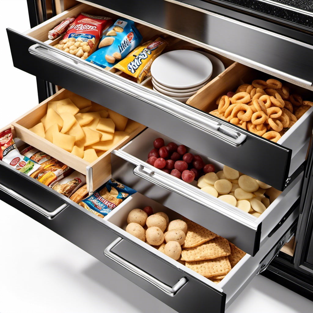 roll out drawers for ease of access