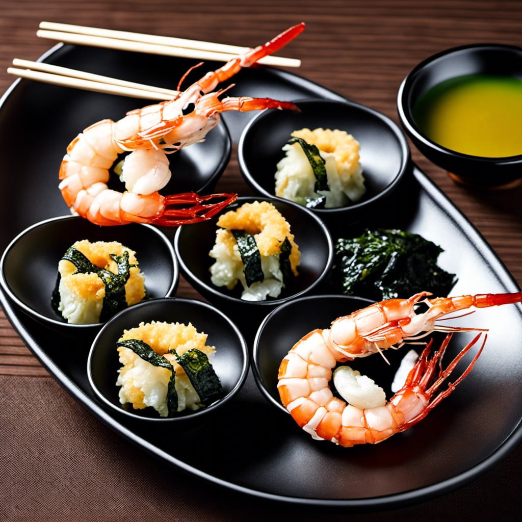 seaweed and shrimp tempura