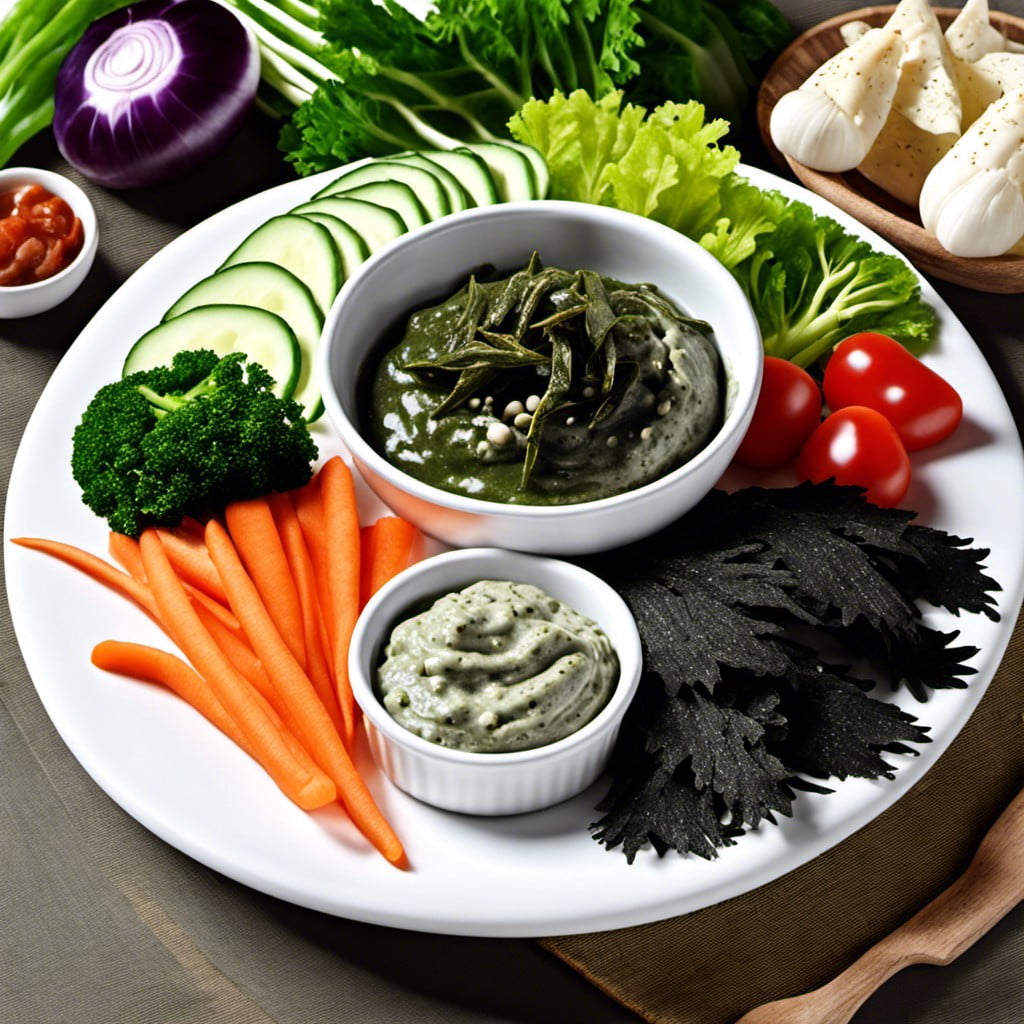 seaweed dip with raw veggies