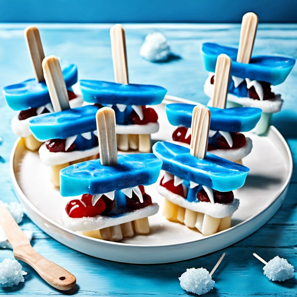 shark colored ice pops