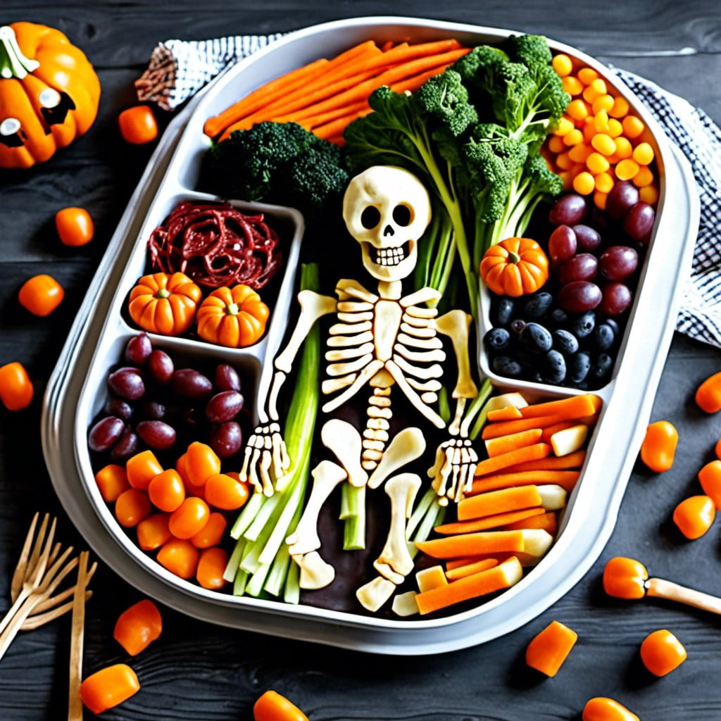 skeleton veggie tray