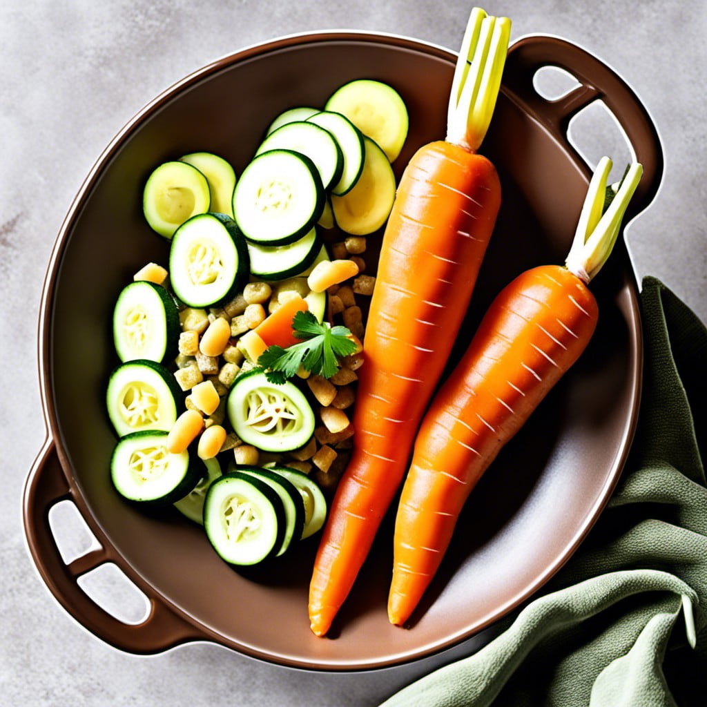 steamed carrots or zucchini