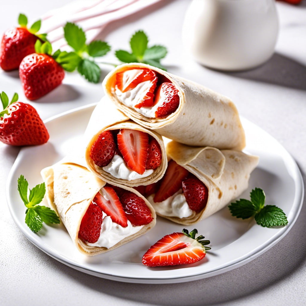 strawberry and cream cheese wraps