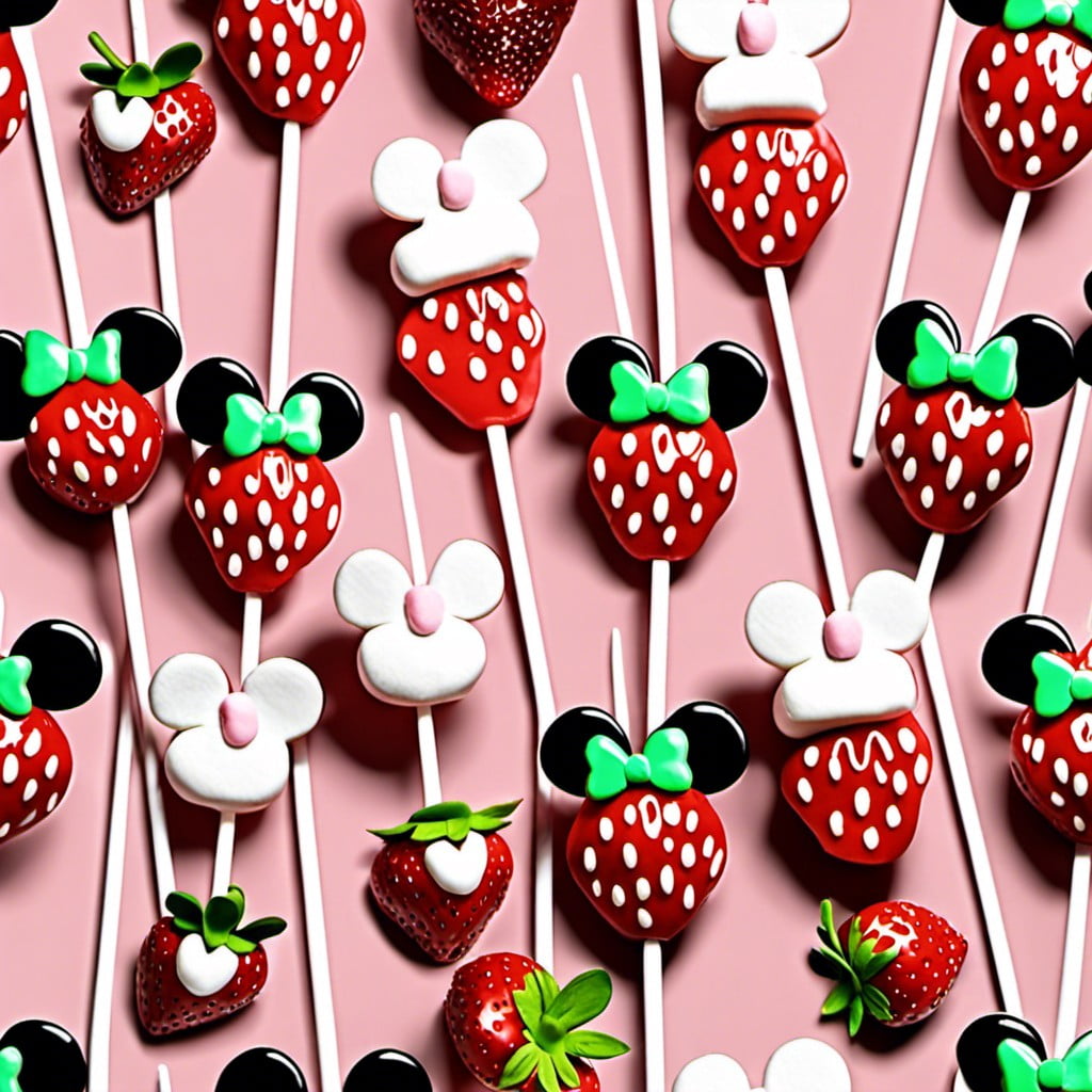 strawberry and marshmallow skewers