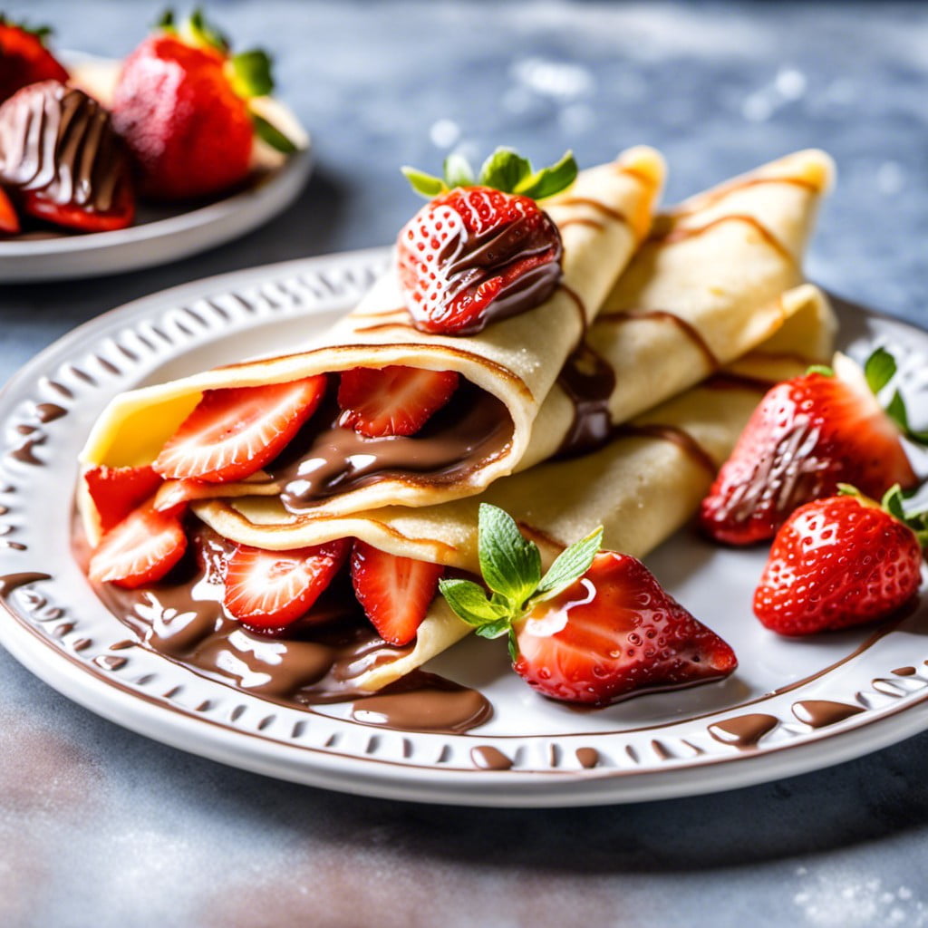 strawberry and nutella crepes