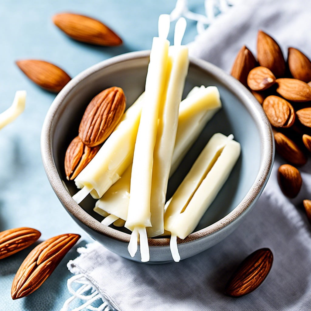 string cheese and almonds