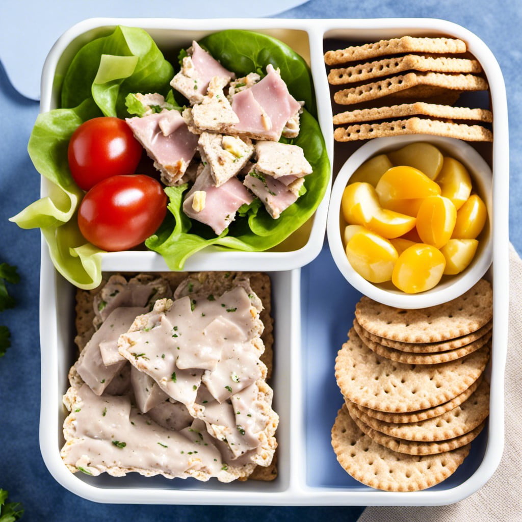 tuna salad with whole grain crackers