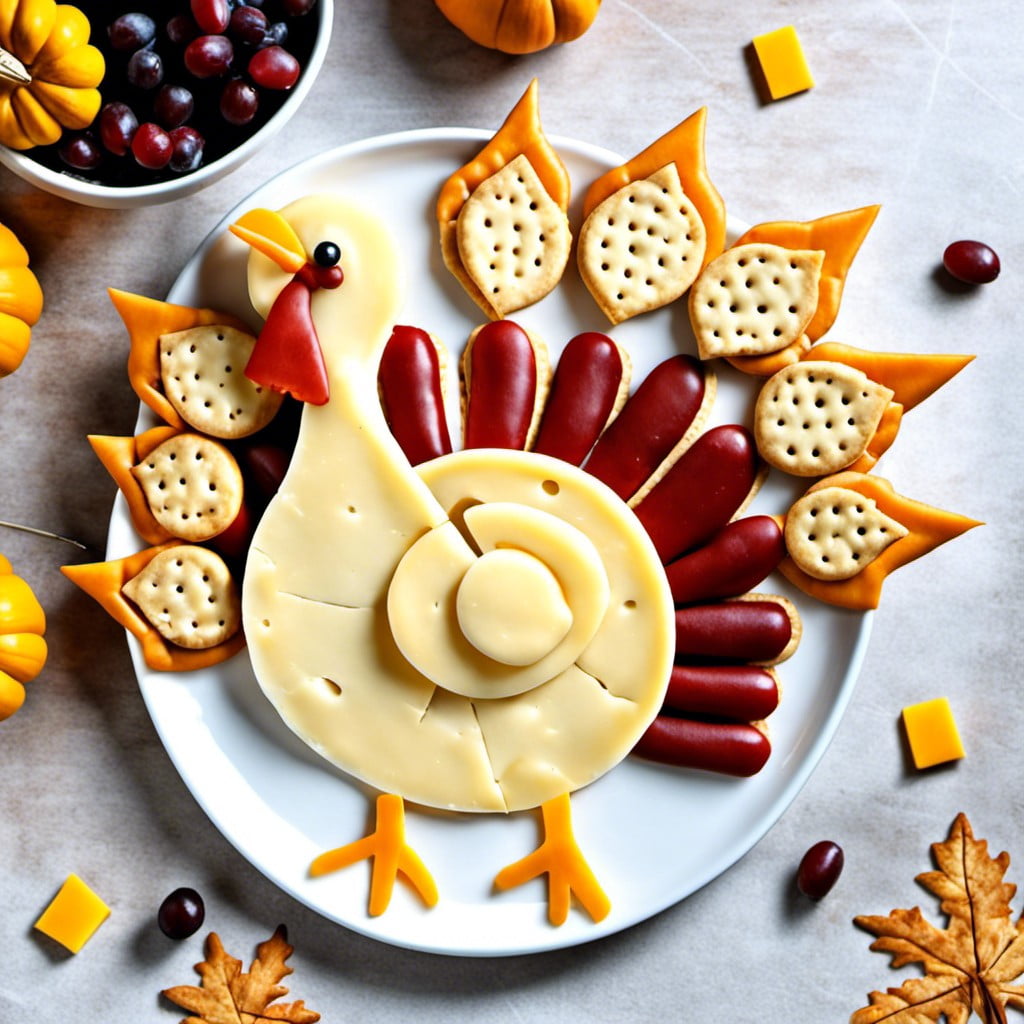 turkey shaped cheese and crackers