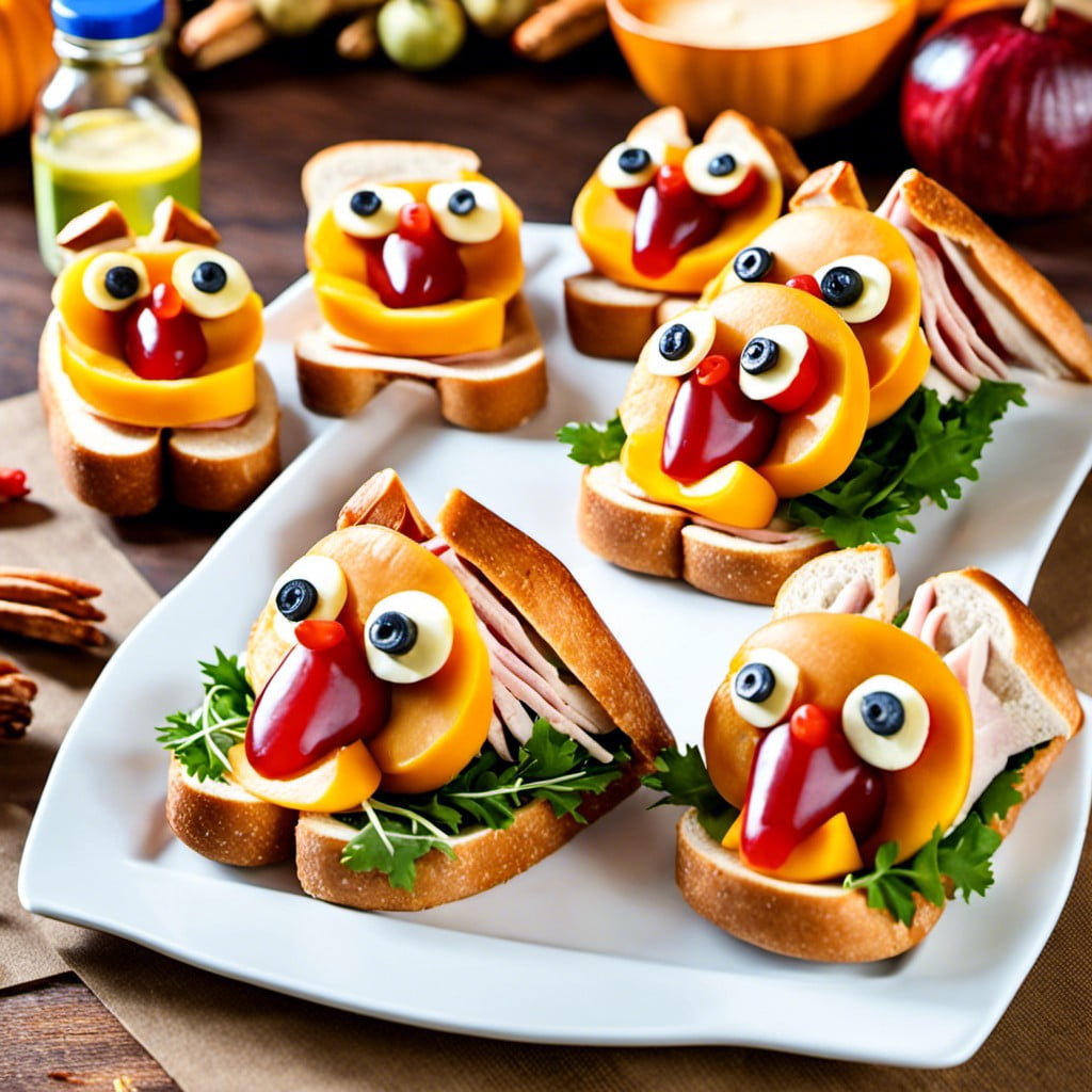 turkey shaped sandwiches