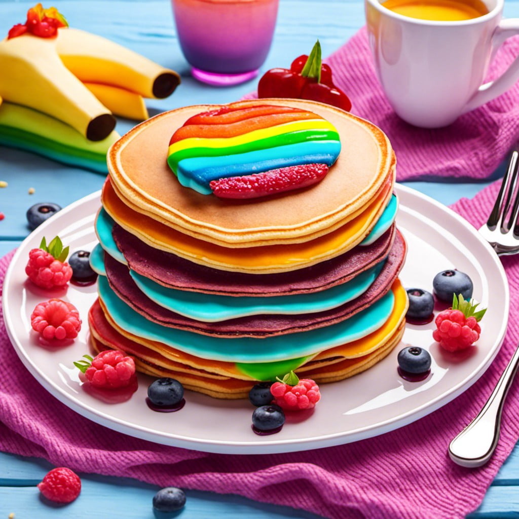 unicorn rainbow pancakes