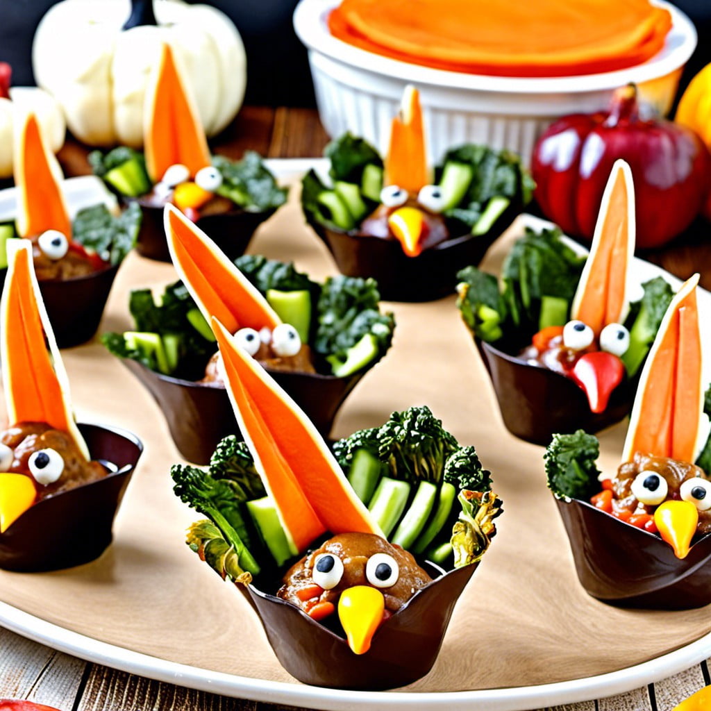 veggie and dip turkey cups