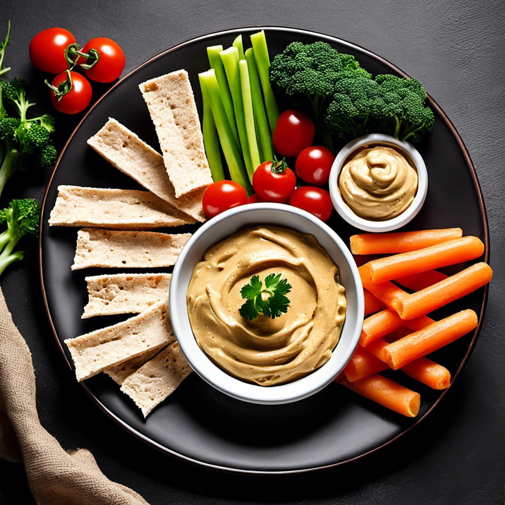 veggie sticks with hummus