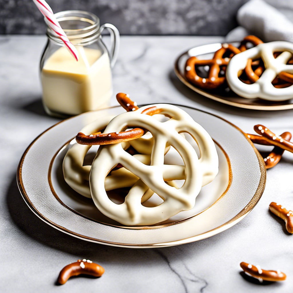 white chocolate dipped pretzels